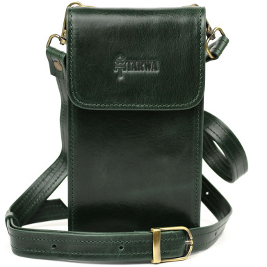 Leather womens bag-case punch GE-2122-4lx TARWA, green gloss