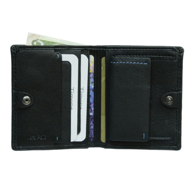 Leather wallet Timone 11071 nero black