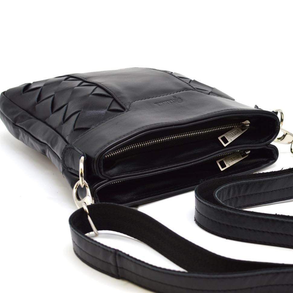 Плетені чоловіча шкіряна сумка через плече GA-0021-3md TARWA