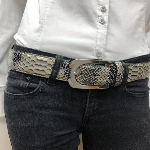 Шкіряний ремень 3021 grigio сірий TONY PEROTTI