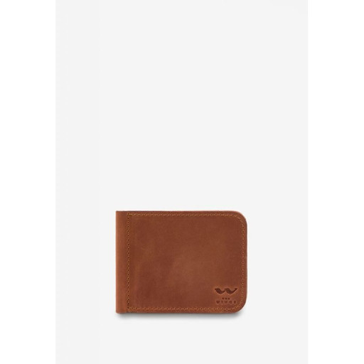 Шкіряний затискач для грошей світло-коричневий вінтаж