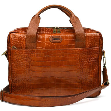 Leather bag with reptile embossing TARWA REP1-1813-4lx