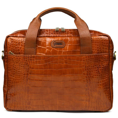 Leather bag with reptile embossing TARWA REP1-1813-4lx