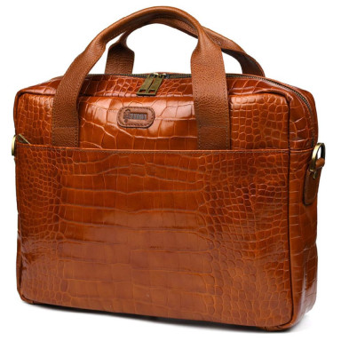 Leather bag with reptile embossing TARWA REP1-1813-4lx