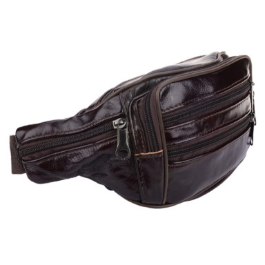 Мужская кожаная сумка на пояс Borsa Leather 1t167m-brown