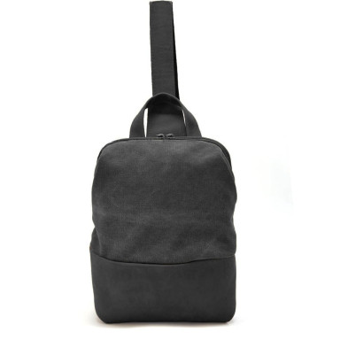 Shoulder sling, chest bag made of leather and canvas TARWA RAg-1905-3md