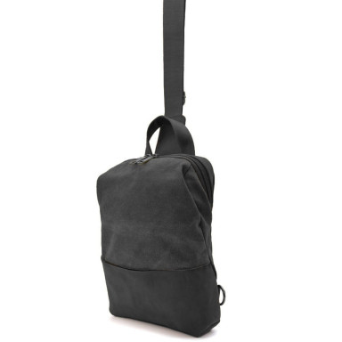 Shoulder sling, chest bag made of leather and canvas TARWA RAg-1905-3md