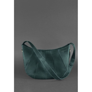 Women's leather bag Croissant green