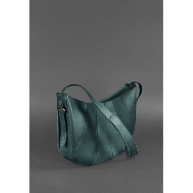 Women's leather bag Croissant green