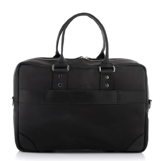 Чорна шкіряна сумка для документів чоловіча Newery N6516KA