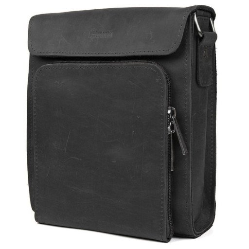 Чоловічі шкіряні сумки через плече RA-30272-3md TARWA чорний крейзі хорс