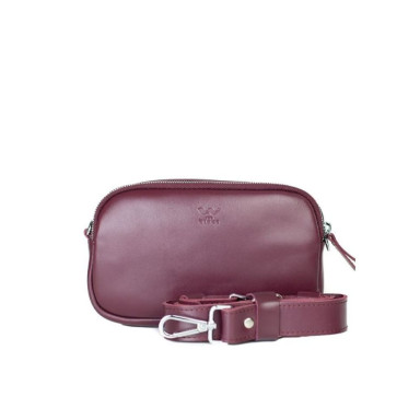 Women's leather waist/crossbody bag Holly burgundy