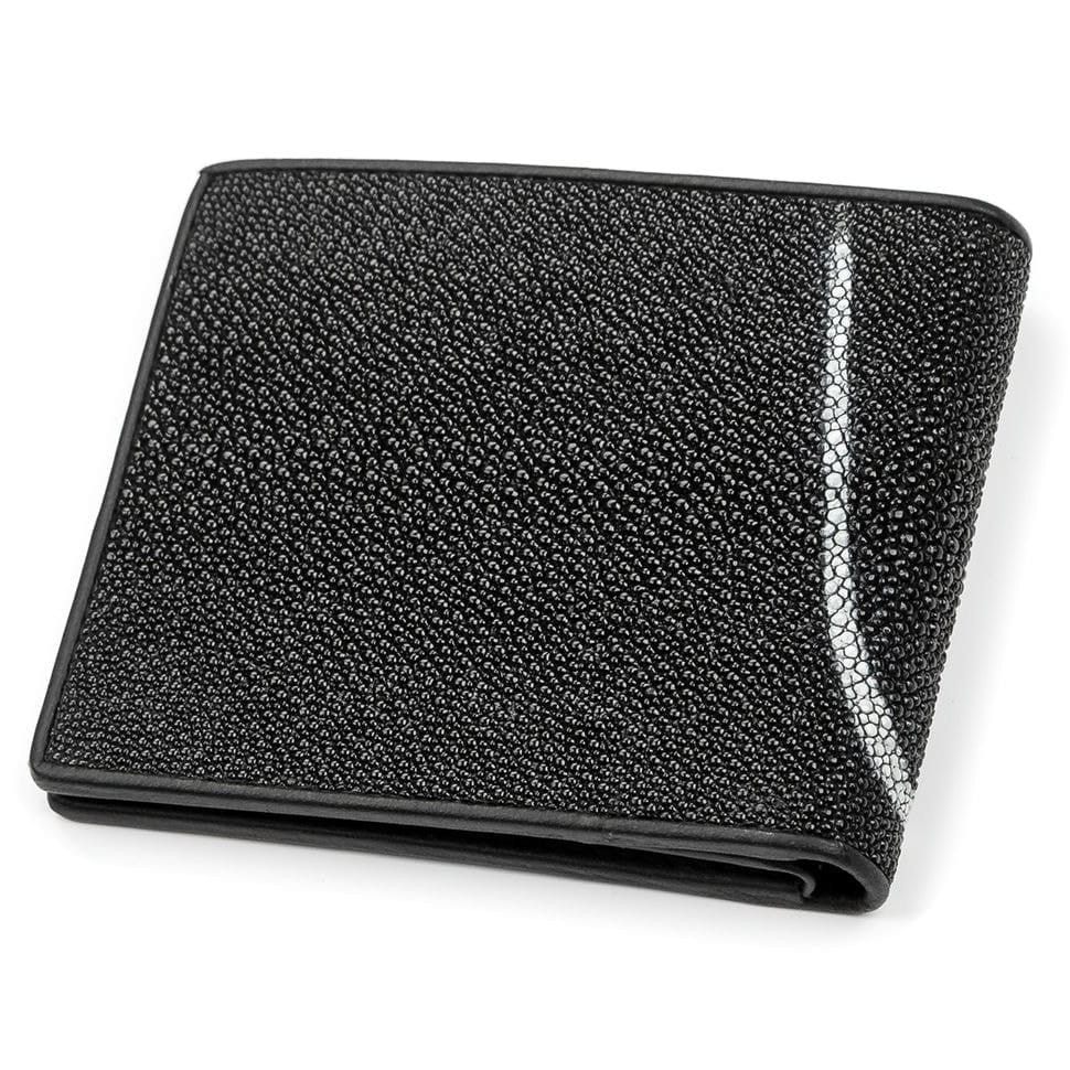 Портмоне чоловіче STINGRAY LEATHER 18067 з натуральної шкіри морського ската Чорне