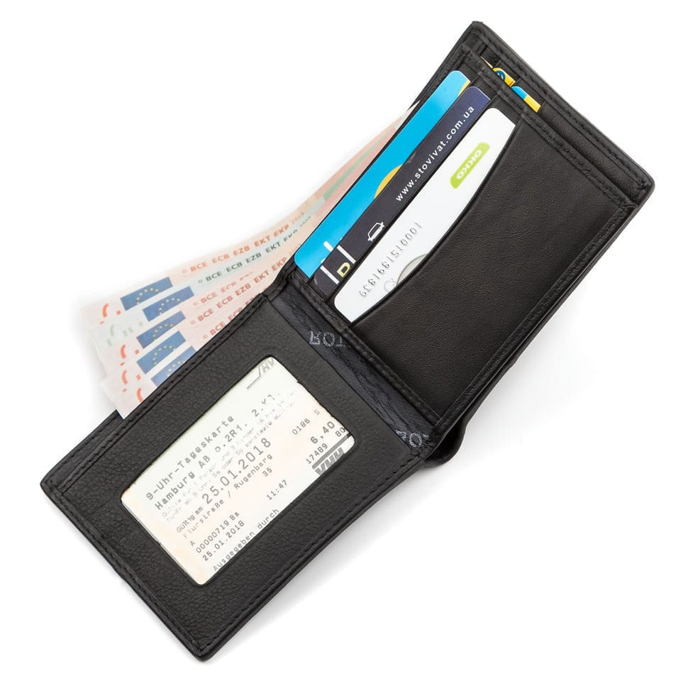 Портмоне чоловіче STINGRAY LEATHER 18067 з натуральної шкіри морського ската Чорне