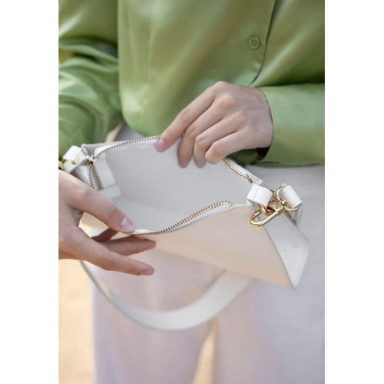 Women's leather bag Sally white
