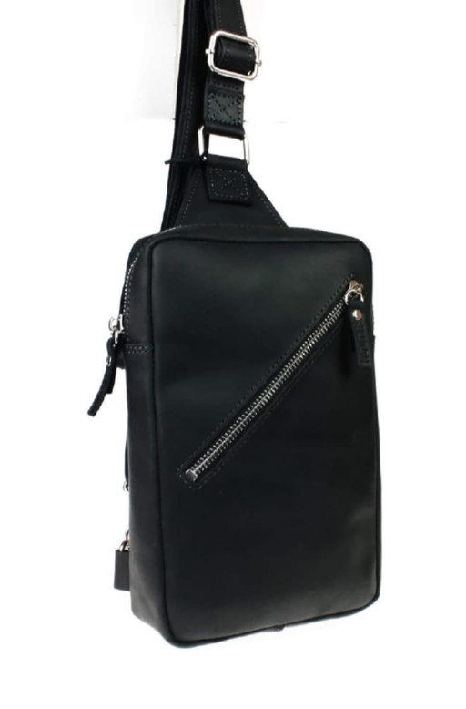 Сумка чоловіча слінг на плече бананка 102-4(26) чорна