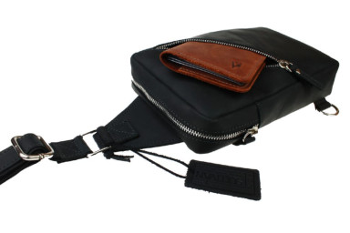 Mens sling shoulder bag banana 102-4(26) black