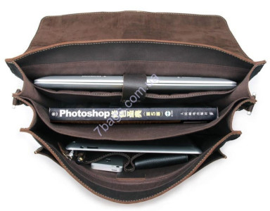 Business style men's leather briefcase
