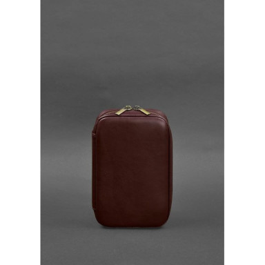 Leather cosmetic bag 7.0 burgundy crust