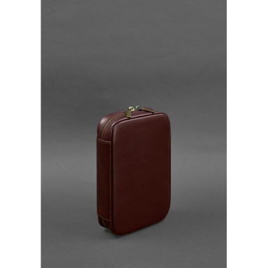 Leather cosmetic bag 7.0 burgundy crust