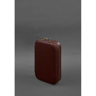 Leather cosmetic bag 7.0 burgundy crust