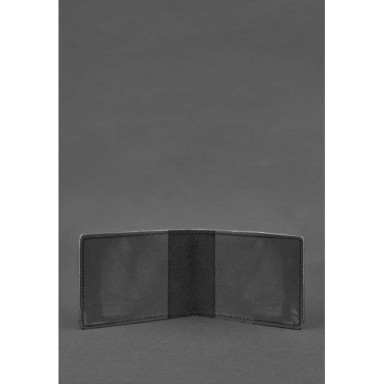 Leather cover for the identity card of the Main Directorate of Intelligence (GUR) black Crazy Horse