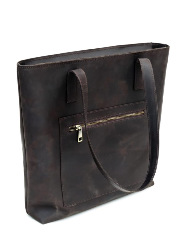 Vintage Women`s Brown Shopper Bag Newery N2066KC