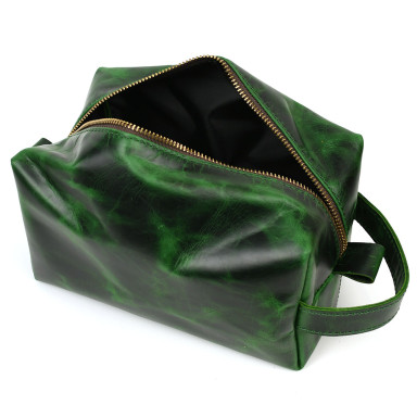 Leather vanity case TARWA REv-8033-4lx green