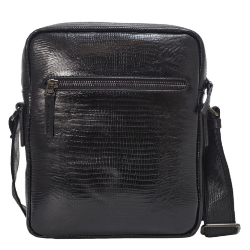 Сумка чоловіча шкіряна BOND 1429-902 чорна лазер
