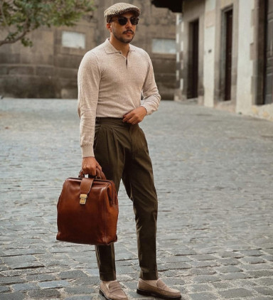 Leather Backpack - A Brief Story of Time - Cognac Brown Matte color - Time Resistance 5208801