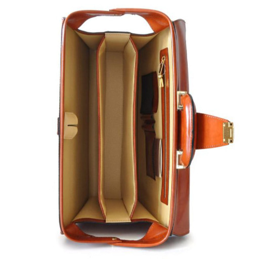 Pratesi KCO525/G - Leonardo King Briefcase in cow leather King Cognac