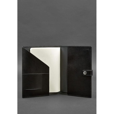 Leather folder (soft beech) for notebook and tablet 10.0 Charcoal black