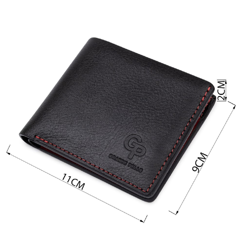 Шкіряне стильне портмоне GRANDE PELLE 11551 Чорний