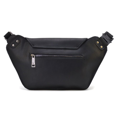 Leather banana waist black matte leather RA-8128-3md TARWA