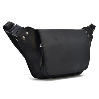 Leather banana waist black matte leather RA-8128-3md TARWA