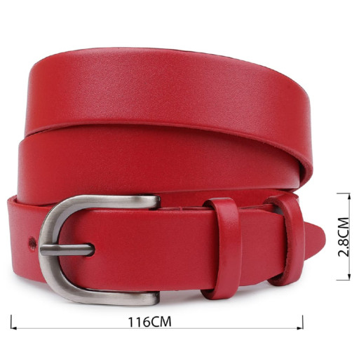 Жіночий шкіряний ремінь Vintage 20786 Червоний
