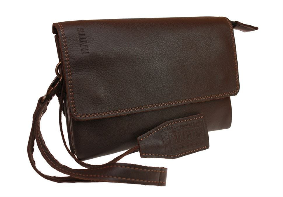 Сумка чоловіча маленька барсетка клатч SULLIVAN s32210 (32) коричнева гладка шкіра