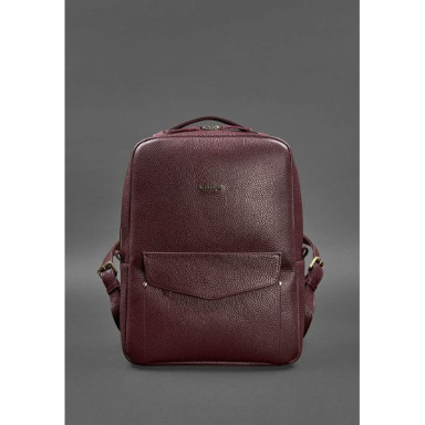 Women's leather city backpack with a zipper Cooper marsala flotar