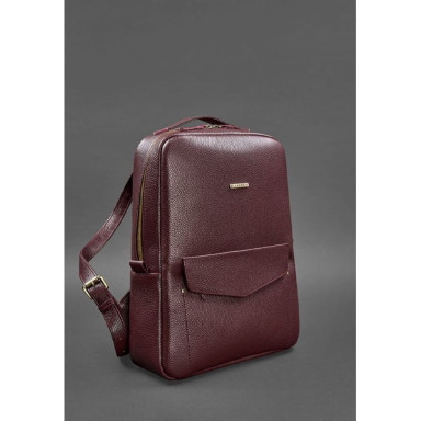 Women's leather city backpack with a zipper Cooper marsala flotar