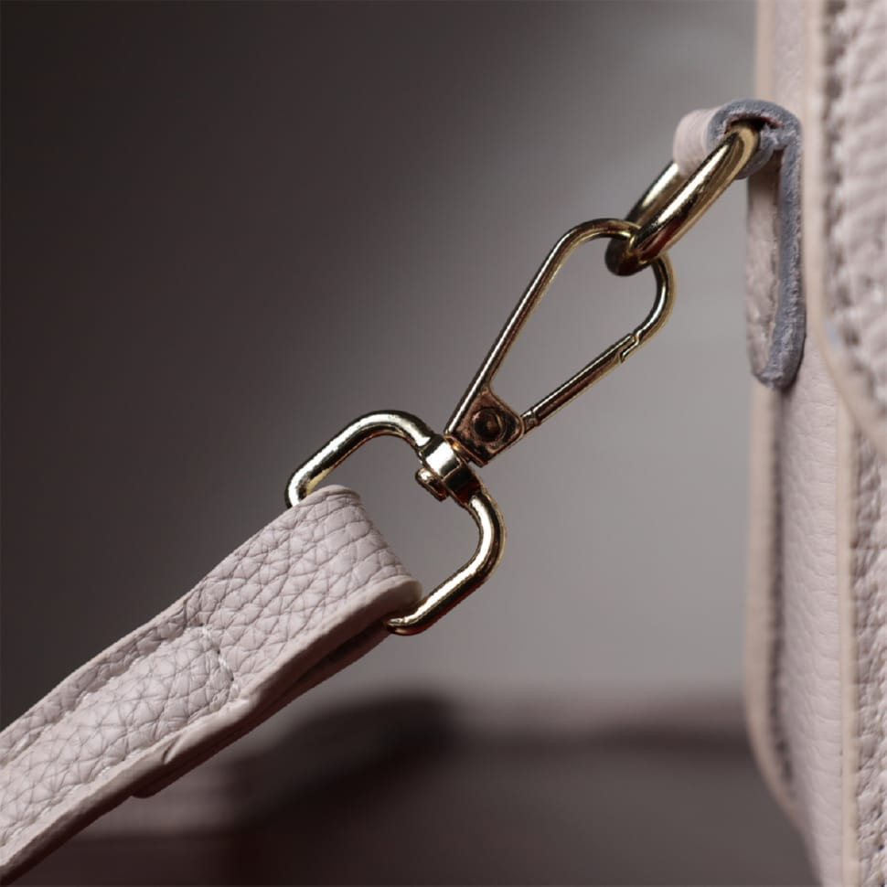 Витончена жіноча сумка з оригінальною клямкою з натуральної шкіри Vintage 22672 Біла