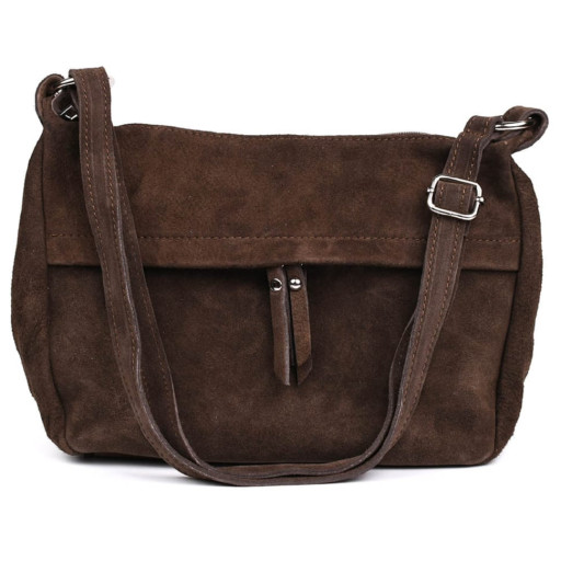 Замшева сумка жіноча месенджер Італія Firenze fz382328 в кольорі шоколад
