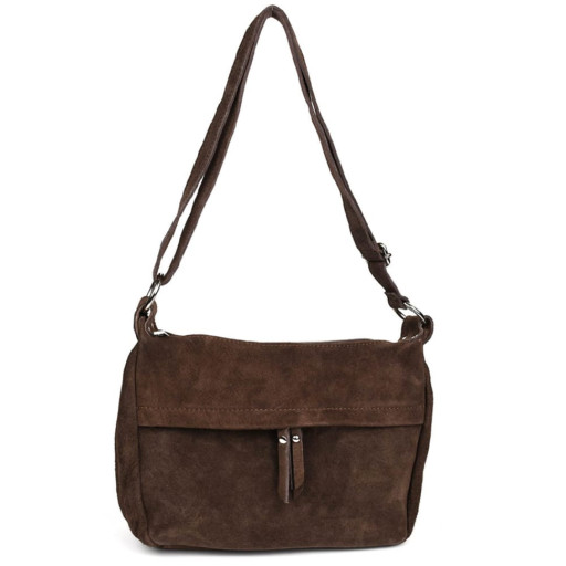 Замшева сумка жіноча месенджер Італія Firenze fz382328 в кольорі шоколад