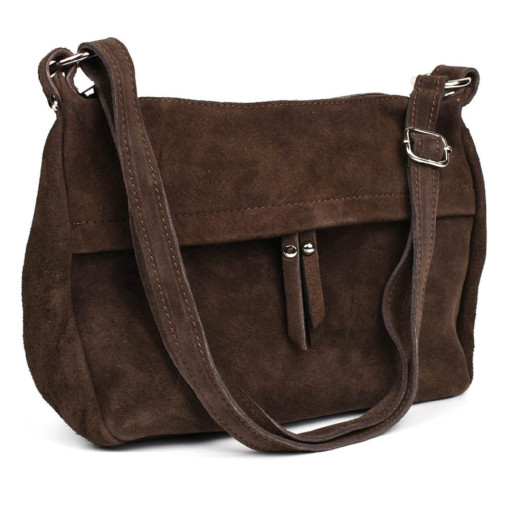 Замшева сумка жіноча месенджер Італія Firenze fz382328 в кольорі шоколад