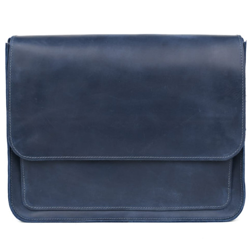 Шкіряна сумка через плече формату А4 Limary lim-3028RK синя