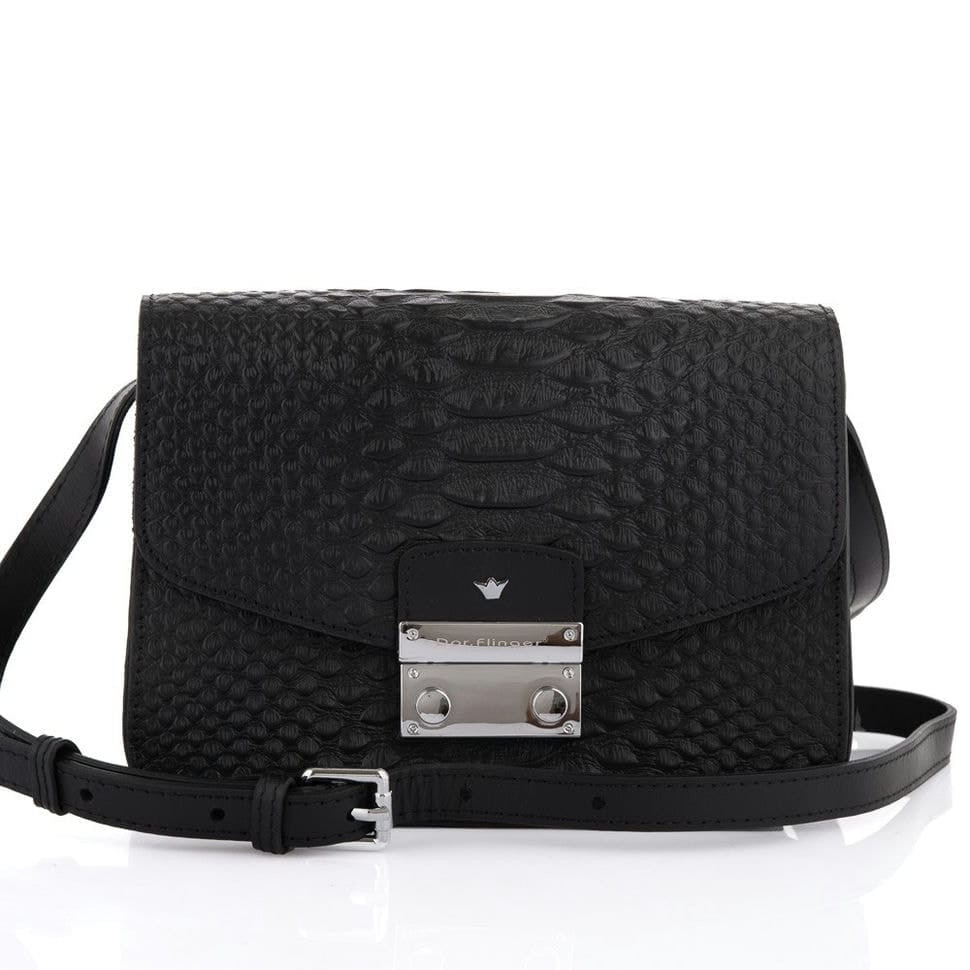 Сумка жіноча шкіряна DER FLINGER DF2020903-1 чорна