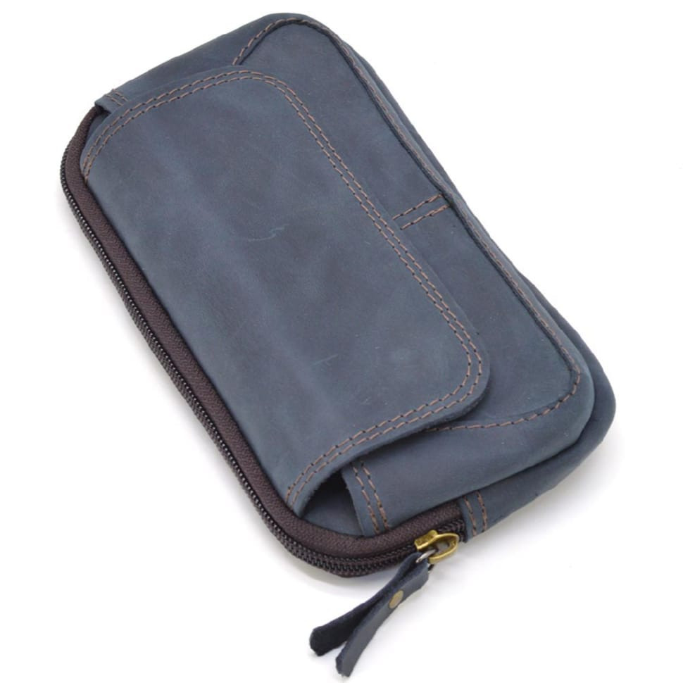 Belt bag case TARWA RK-1366-3md horse leather blue