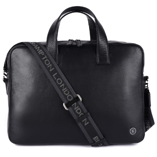 Шкіряна сумка для ноутбука 14 Brampton London Maven Black (Чорний)