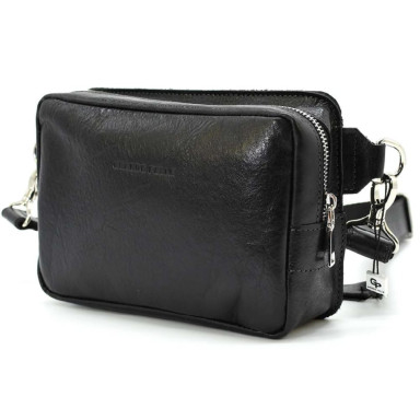Leather belt bag Grande Pelle 740410 black