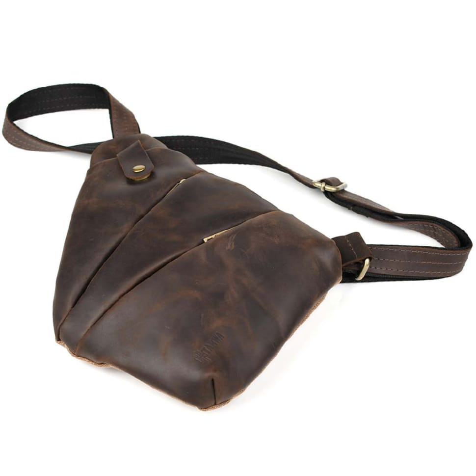 Чоловіча сумка-слінг через плече мікс канвасу та шкіри TARWA RCC-6402-3md