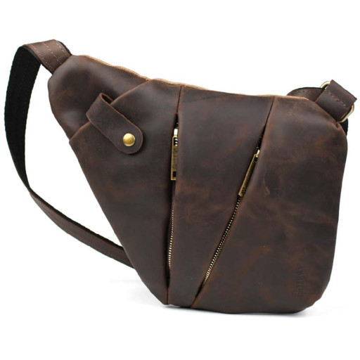 Чоловіча сумка-слінг через плече мікс канвасу та шкіри TARWA RCC-6402-3md